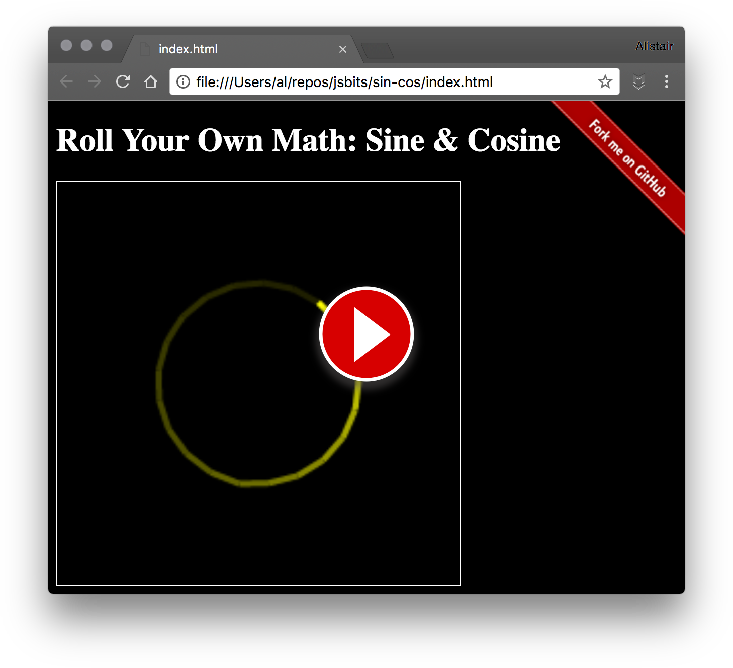 Drawing a Circle with Custom Sine Cosine Functions